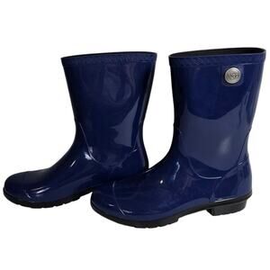 Women's 10 Ugg Work Rain Boots Seinna Dark Blue Outdoor Garden Farm Casual Flaw